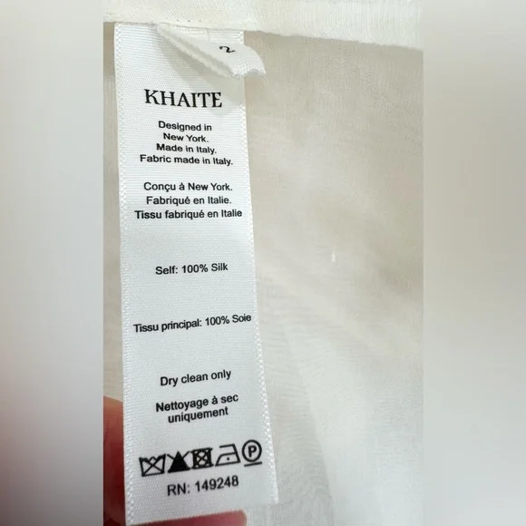 KHAITE The Noir Silk Shirt in Cream - Picture 8 of 10